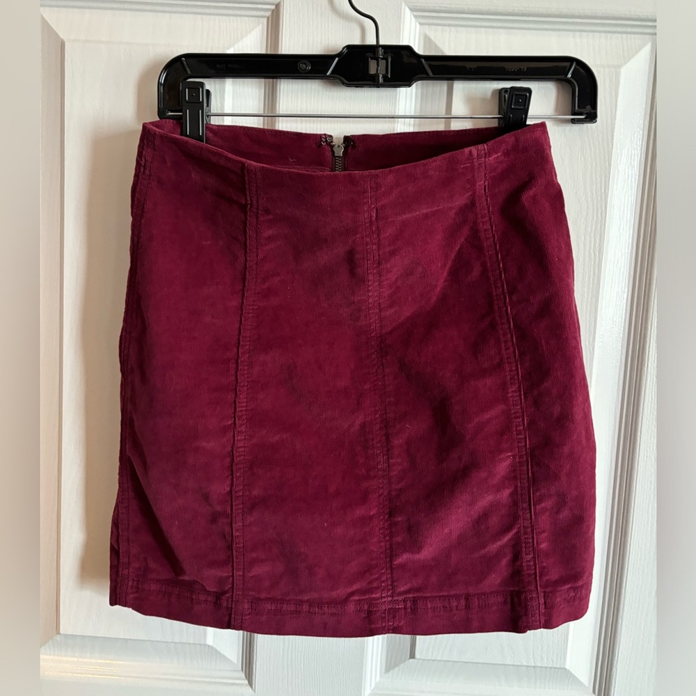 Free people mini skirt red corduroy